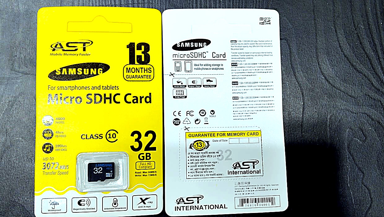 Samsung Micro SDHC Card 32GB (Class 10) – AST International ...